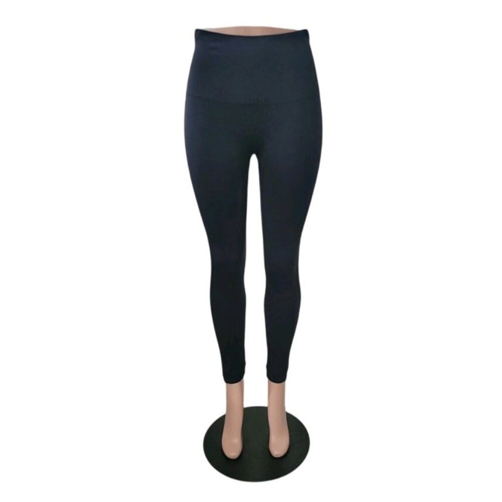 SPANX High Rise Seamless Leggings Women's Size XL Black Pull on Shaping Slimming